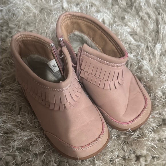 Pink Fringe Toddler Ankle Boots - Picture 7 of 7
